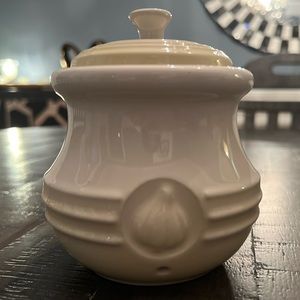 White Le Creuset Garlic Jar